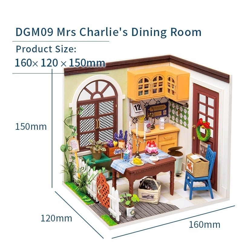 charlie s dining room robotime diy miniature dollhouse kit copy