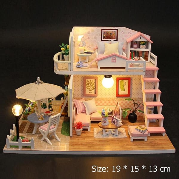 Wood Flash Loft Hut DIY Miniature House