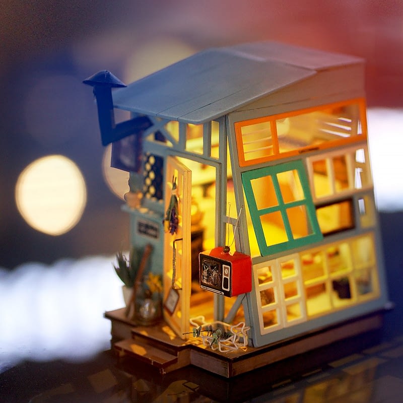 wooden hut robotime diy miniature dollhouse kit 5