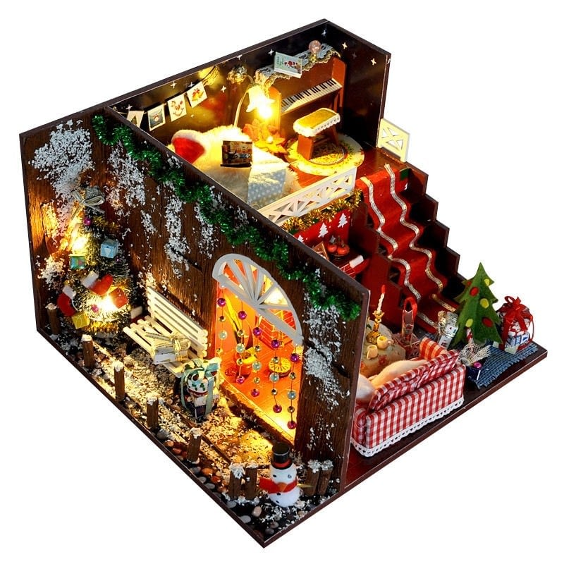 Merry Christmas DIY Miniature Room Kit With dust coverTB1qy3.X6zuK1Rjy0Fpq6yEpFXaE