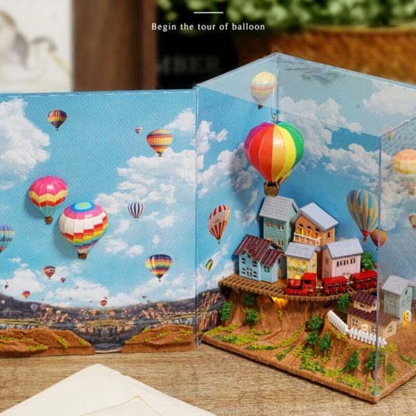 Hfe61e0ea9a5e475ab4375d34accc2bae0 600x600Hot Air Baloon Mini Book DIY Dollhouse