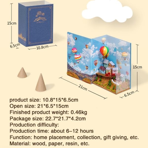 H55fb5440c5714fb989b6b27d005f91f90 1 600x600Hot Air Baloon Mini Book DIY Dollhouse